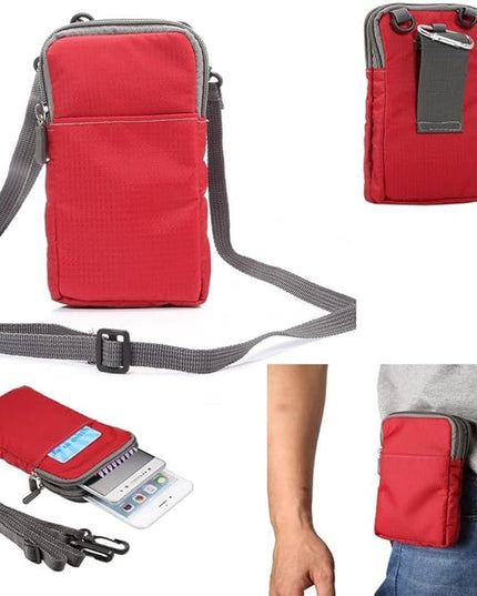 Universal Crossbody Cell Phone Purse Waist Pack Bag for Outdoor Sports Moblie Phone Carrying Cases Shoulder Belt Bag Pouch for iPhone 7 6/6S Plus Samsung Galaxy Phones Under 6.0'' from WaitingU