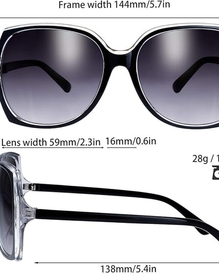 The Fresh Women's Oversized Square Jackie O Cat Eye Hybrid Butterfly Fashion Sunglasses - Exquisite Packaging