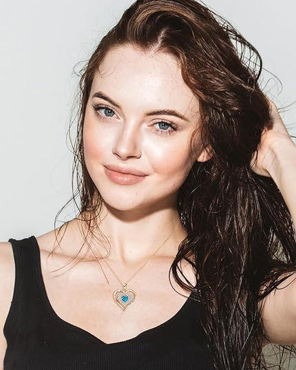REDBEE Necklaces for Women Birthstone Heart Necklace Jewelry for Wife Girlfriend Woman Necklace