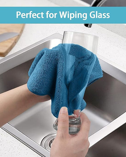 HOMEXCEL Navy Blue Microfiber Cleaning Cloth, 50 Pack Cleaning Towels for Kitchen, Lint Scratch Free, Highly Absorbent, and Reusable Cleaning Rags for House, Window and Glass, Cars, 11.5 X11.5 inch
