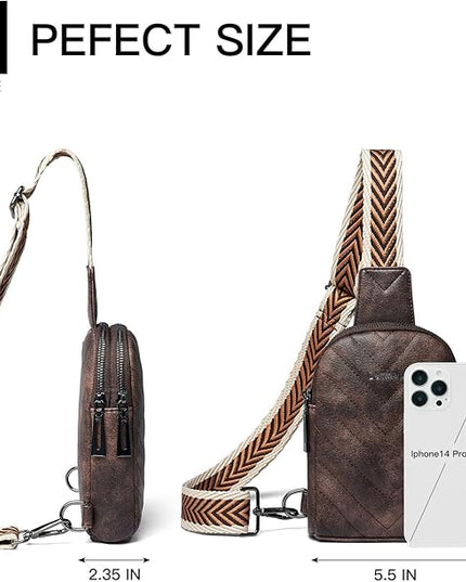 7L Sling Bag for Women Men Leather Small Sling Backpack Daypack Anti Theft Fanny Pack Crossbody Purse Travel