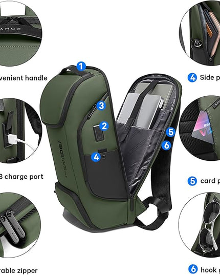 BANGE Business Laptop Smart backpack Can Hold 15.6 Inch Laptop Commute Backpack Carry on bag for men and women (Green)