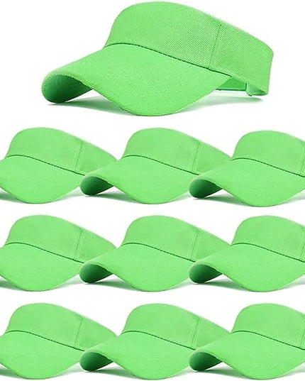 10 Pack Men Women Sun Visor Adjustable UV Protection Blank Sun Visor Hats Caps for Beach Pool Golf Tennis Sports