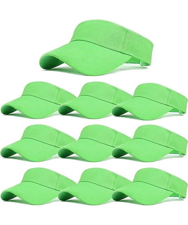 10 Pack Men Women Sun Visor Adjustable UV Protection Blank Sun Visor Hats Caps for Beach Pool Golf Tennis Sports