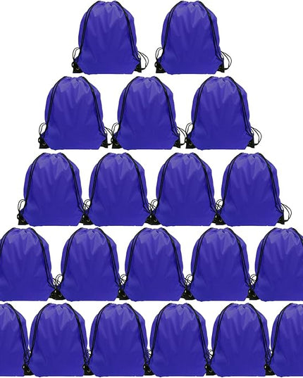 GoodtoU Drawstring Bags - 20 Pcs Cinch Gym Sackpacks for Women & Men, Blue