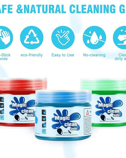 DNA MOTORING 3 Pack Car Cleaning Gels Auto Detailing Tools Cleaning Putty Car Interior Cleaner, Car Jelly Cleaner, Keyboard Cleaner, Car Cleaning Supplies Car Gifts for Men Women, TOOLS-00149