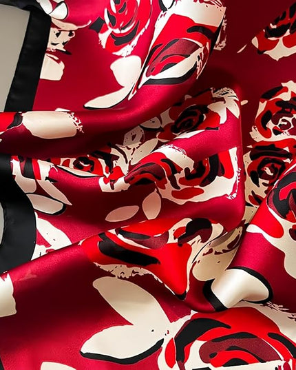 MINIDORA Satin Scarves for Women 27.5 × 27.5 inches Medium Square Elegant Silk Feeling Head Scarf