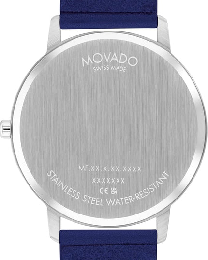 Movado Face Men's Luxury Quartz Watch - Swiss Movement - Water Resistance 30 Meters (3ATM) - Elegant Timepiece - Gift for Him - 41mm