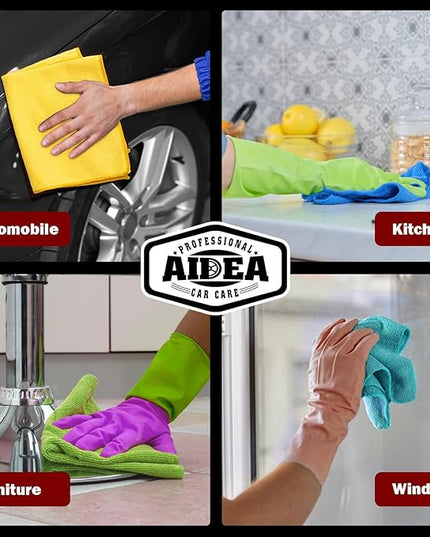 AIDEA Microfiber Cleaning Cloth 10PK, Micro Fiber Cloth for Cleaning Cars, Premium All Purpose Car Towels, Dusting Cloth Cleaning Rags SUVs, House, Kitchen, Window, Workshops, 12"×12"
