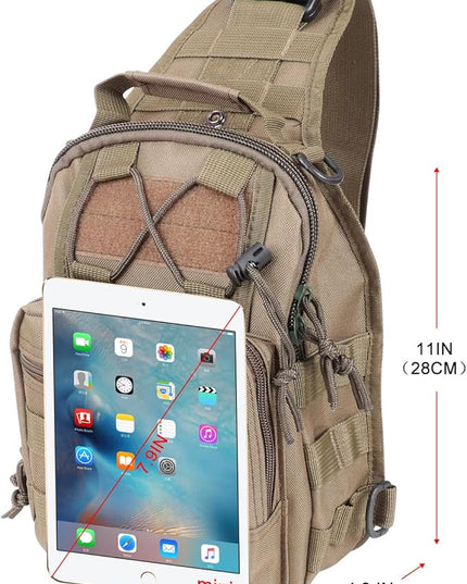 Qcute Tactical Backpack, Waterproof Military Cross-body Molle Sling Shoulder Backpack Chest Bag for Outdoor Every Day Carry