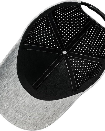 VOBOOM Men Snapback Trucker Hat, Baseball Cap for Breathable Side Laser Cut Holes