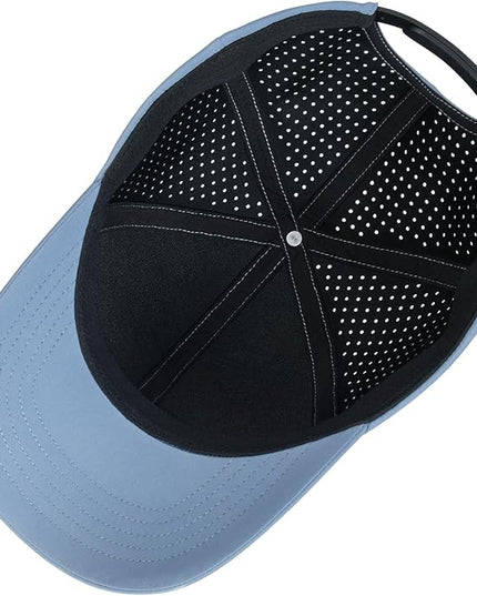 VOBOOM Men Quick Dry Baseball Cap Laser Cut Mesh Ball Curved Brim Snapback Hat