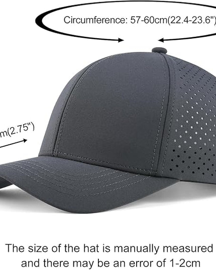 VOBOOM Men Quick Dry Baseball Cap Laser Cut Mesh Ball Curved Brim Snapback Hat