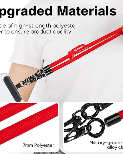 Phone Lanyard, Adjustable Wrist Strap, 2 Pads, Anti Theft Lanyard Crossbody, Multifunctional Cell Phone Neck Strap