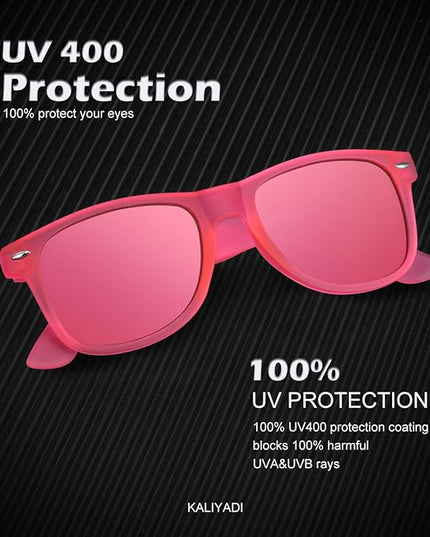 KALIYADI Polarized Sunglasses for Men and Women Matte Finish Sun glasses Color Mirror Lens UV Blocking (3 Pack)