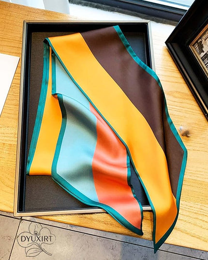 Head Scarf Purse Handle Neck Satin Hair Scarfs For Bag Lightweight Silky Long Thin Women's Fashion Scarves 59 * 5.9”