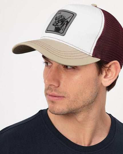Animal Trucker Hats Leather Pattern Adjustable Snapback Mesh Animal Baseball Cap for Men
