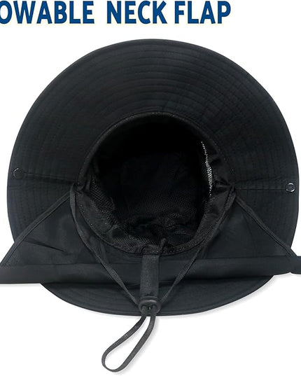 NPJY Sun Fishing Hats with Neck Flap for Men Women UV Sun Protection Bucket Hat