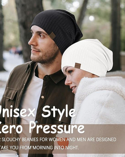 Slouchy Beanie for Men Women Soft Lightweight Running Beanie Hat Chemo Cap Skull Cap