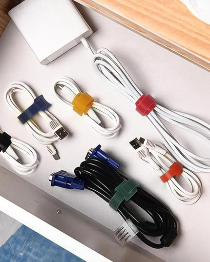 102 Pcs Cable Ties, 4+6+8+10 inch Reusable Multi-Colour Cable Ties Wire Ties Cord Organizer Cable Organizer Adjustable Cable Management for Cable Management