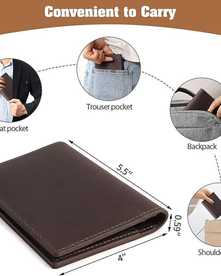 Jack&Chris Leather Passport Holder, Handmade Passport cover, Travel Wallet Cover Case for Men and Women, Leather Travel Documents Organizer Protector, JC107