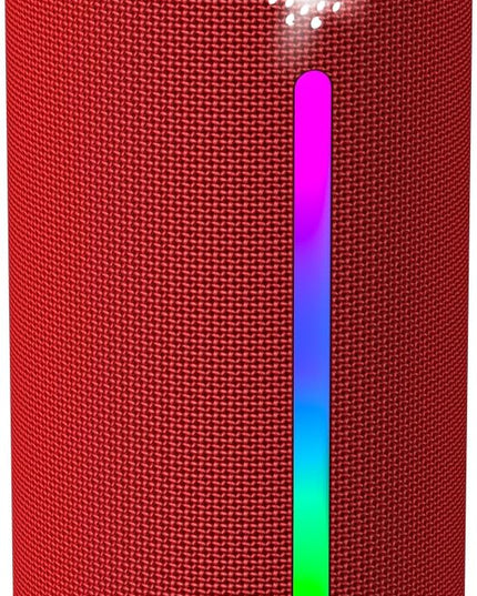 OHAYO Bluetooth Speaker, Portable Wireless, IPX7 Waterproof, Powerful 25W Sound, 24H Playtime, Dual Pairing, Active Bass, Colorful Lights, Bluetooth 5.3, Outdoor Speakers for Home/Party/Beach, Red