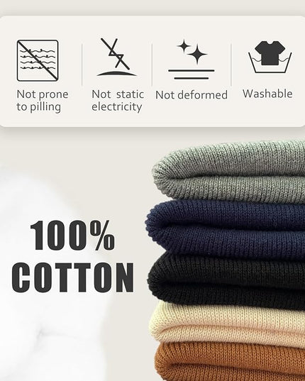 100% Cotton Beanies for Men Women Cotton Hats Soft Warm Unisex Cuffed Plain Skull Hat Autumn Winter Slouchy Knitted Cap