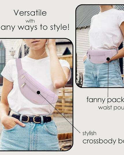MAXTOP Large Crossbody Fanny Pack with 4-Zipper Pockets,Gifts for Enjoy Sports Festival Workout Traveling Running Casual Hands-Free Wallets Waist Pack Phone Bag Carrying All Phones