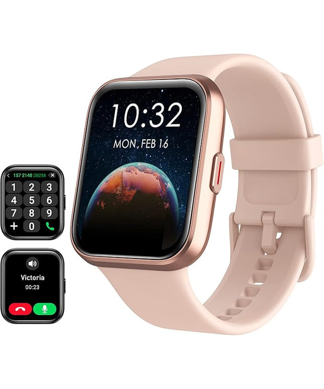 Tensky Smart Watch for Women Android & iPhone, Alexa Built-in, 1.8" Touch Screen Fitness Tracker with Answer/Make Calls, 3ATM Waterproof Heart Rate/Sleep/SpO2 Monitor, Pedometer, 100+ Sport Modes