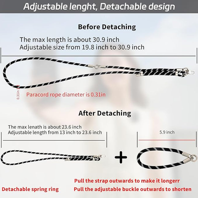 3-in-1 Adjustable Phone Lanyard Crossbody Cell Phone Neck Strap Universal Mobile Wrist Lanyard