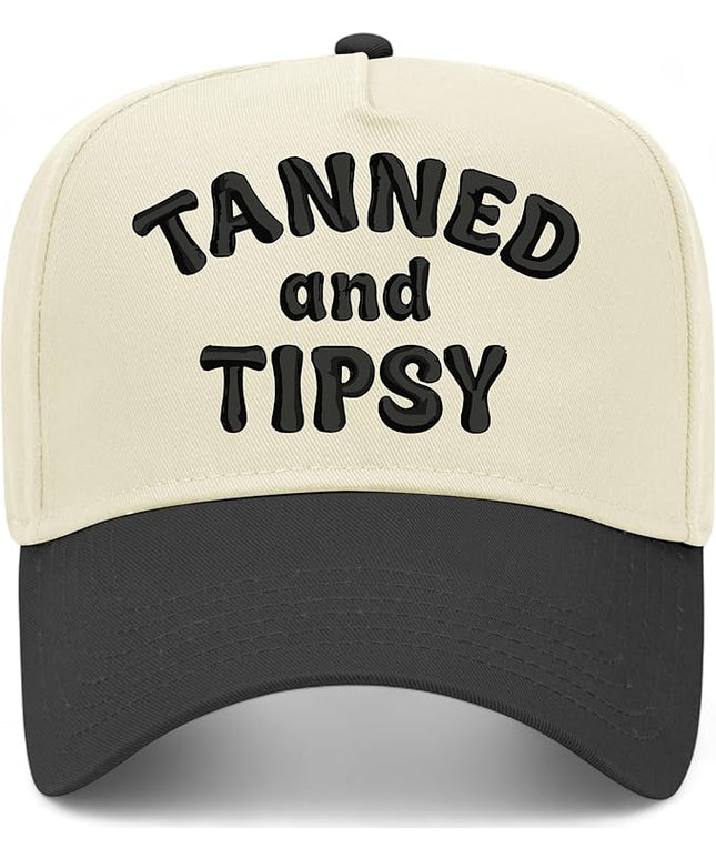 Tanned & Tipsy Hat | Premium Vintage Trucker Hat with Adjustable Snapback for Men and Women