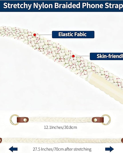 Stretchy Phone Lanyard Tether, 2 Pack Phone Leash Anti-theft Phone Strap for Anti-drop Outdoor Hiking Cycling Climbing Universal for Most Cell Phones, Sakura Blossom