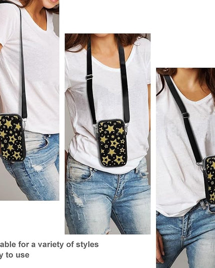 Unisex Small Crossbody Bags, Women Men Portable Adjustable Crossbody Phone Wallet Pouch