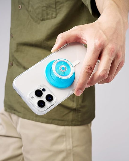 PopSockets Phone Grip for MagSafe with Kickstand, Magnetic Stand, Swappable Top, Secure Hold for iPhone MagSafe Cases, Phone & Tablet Grip - Blue Opalescent