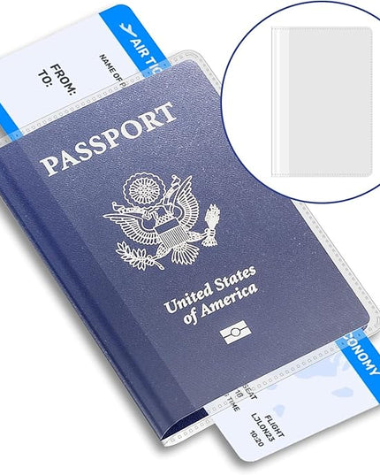 10Pcs Clear Passport Cover Plastic Passport Protector Waterproof Vinyl Passports Sleeve for Travel Clear Transparent Passports Holder for Women Men