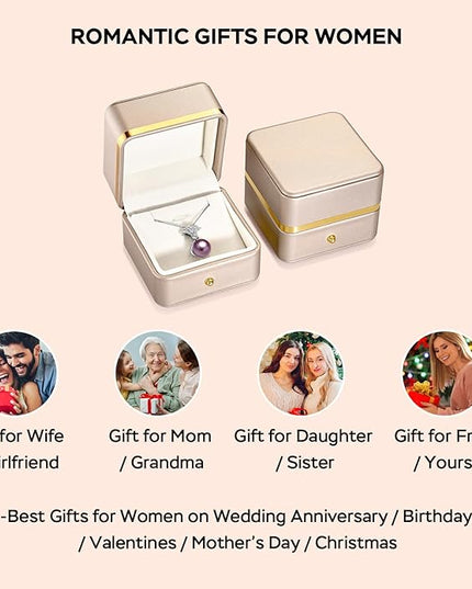 Gifts for Wife Women Anniversary -Pearl Necklace -Mom Girlfriend Her Fine Jewelry Mothers Day Valentines Christmas Birthdays Gift
