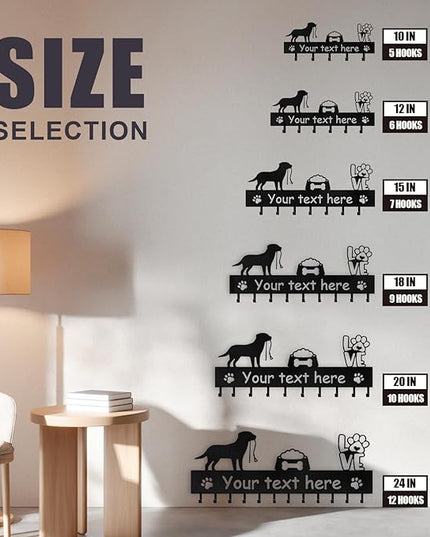Personalized Dog Leash Holder for Wall - Dog Stuff Storage Organizer, Custom Name Key Holder Wall Mount, Metal Dog Leash Hooks for Wall Decorative, Key Rack Gift for Dog Lovers, Dog Room Decor