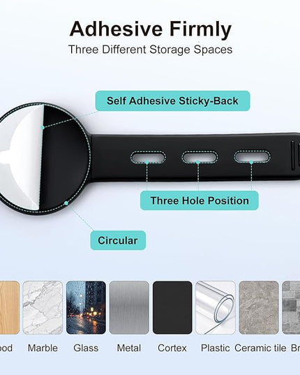 Cable Management Under Desk, 2026 New Upgraded Cord Organizer, Silicone Cable Ties Straps, Adjustable Wire Organizers for Cords, Self Adhesive Sticky-Back Cable Clips Hider Under Table, 12Pcs - Black