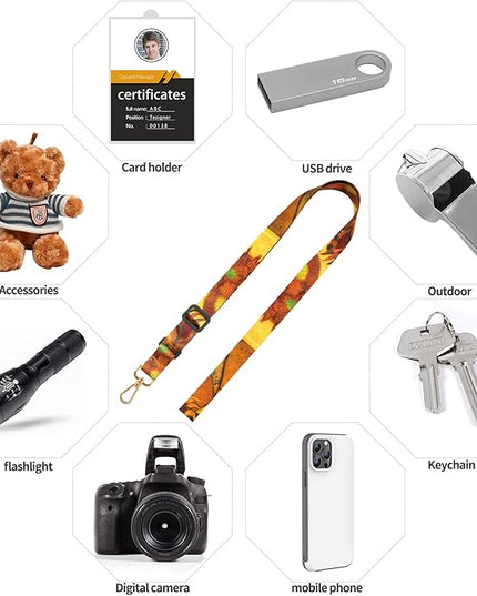 Phone Lanyards, Wrist lanyards for Keys, Adjustable Shoulder Neck Strap,Universal Crossbody Cell Phone Lanyard for ID Badges,Card Holder, Car Key, and Most Smartphones (Sunflower)