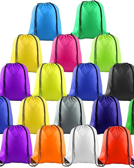 KUUQA 20 Pcs Drawstring Backpack Sport Bags String Bag Sack Cinch Gym Backpack Bulk for School Gym Sport or Traveling，Colorful