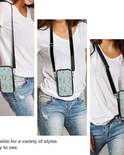 Unisex Small Crossbody Bags, Women Men Portable Adjustable Crossbody Phone Wallet Pouch