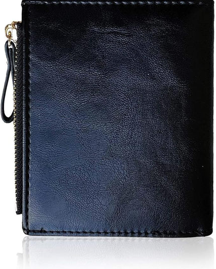 AOXONEL Girls Wallet Small Bifold Womens Wallets Rfid,Compact Female Cute Mini Zipper Coin Card Purse for Teen Girl Kids (Black)