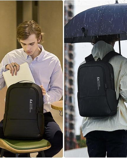 hk Backpack for Men Business Backpack with USB Charger Anti-Theft Mens Backpacks Water-Resistant 15.6 Inch Laptop Backpack Lightweight Casual Bag for Business Travel Office Work College, Black