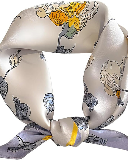 100% Mulberry Silk Scarf for Women Hair Lightweight Square Neckerchief Wrap For Head Scarves 21"