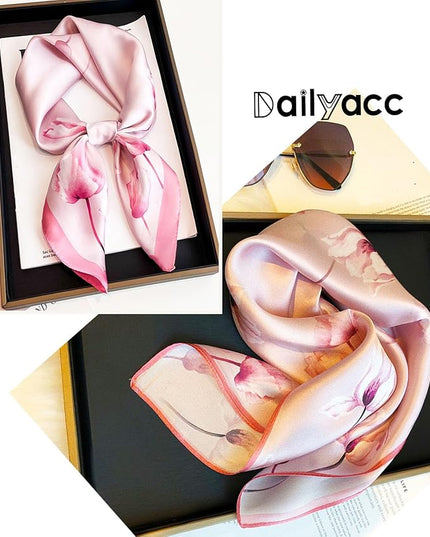 Dailyacc Hair Bandanas Scarf For Women Lightweight Fashion Neck Silk Satin Head Scarves For Sleeping Handbags Scarf
