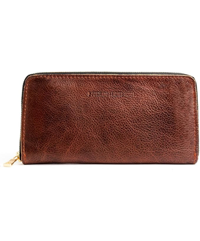 Portland Leather Goods Women's Accordion Zip Wallet – Handcrafted in Durable, Full-Grain Leather – 8 Card Slots & Secure Zippered Pocket – Nutmeg