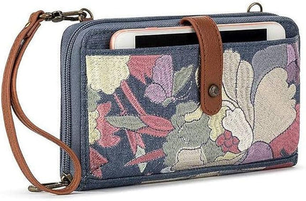 Sakroots Artist Circle Smartphone Crossbody in Coated Canvas, Detachable Wristlet Strap