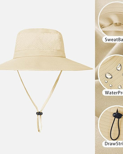 ZOORON Boonie Hat UPF 50+ Cooling Sun Hat for Men and Women,Wide Brim Bucket Hats with UV Protection for Safari Hiking Beach