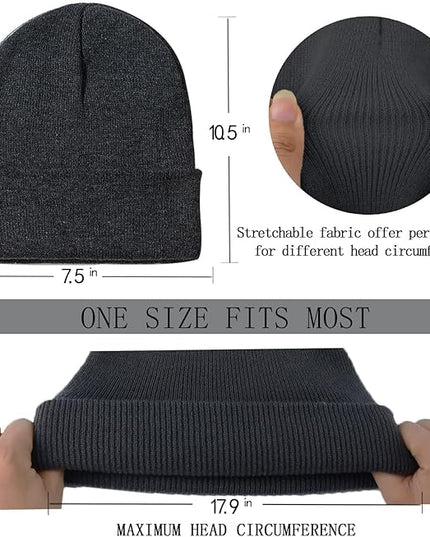 ZOORON 1&2 Pack Beanie for Men Women Slouchy Beanie Hats Winter Knit Caps Soft Ski Hat Unisex