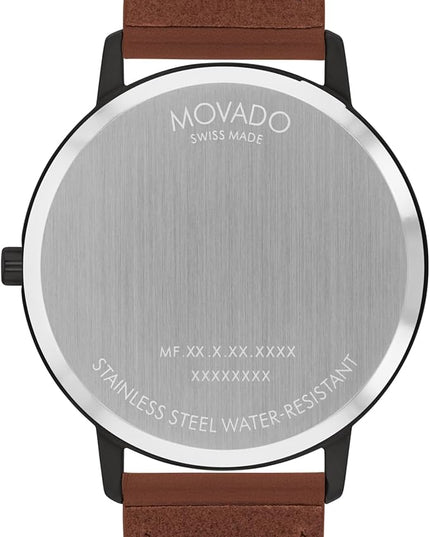 Movado Face Men's Luxury Quartz Watch - Swiss Movement - Water Resistance 30 Meters (3ATM) - Elegant Timepiece - Gift for Him - 41mm